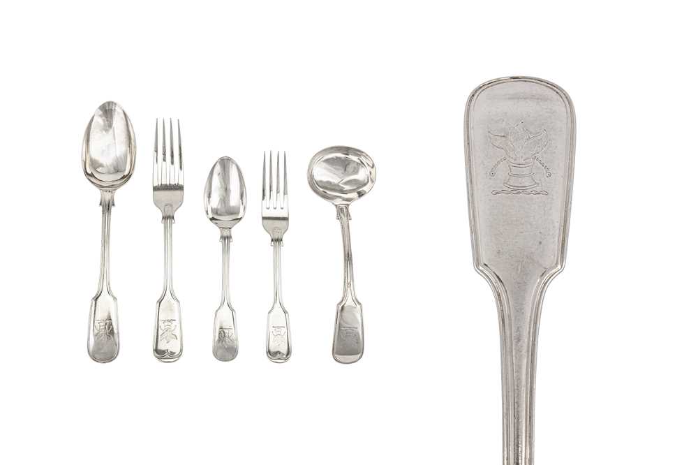 Lot 327 - A Victorian sterling silver table service of flatware / canteen, Sheffield 1868 by Martin, Hall & Co