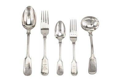 Lot 327 - A Victorian sterling silver table service of flatware / canteen, Sheffield 1868 by Martin, Hall & Co