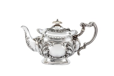 Lot 465 - An Edwardian sterling silver bachelor teapot, Birmingham 1902, makers mark obscured ?S