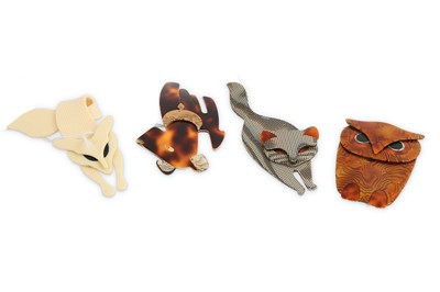 Lot 68 - A group of four Lea Stein brooches to include...