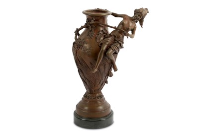 Lot 255 - A bronzed resin vase of baluster form with...