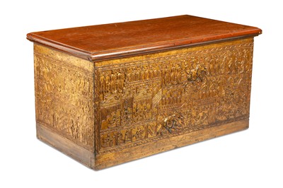Lot 305 - A GILDED LACQUER AND GESSO MANUSCRIPT STORAGE CABINET
