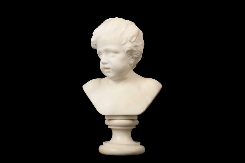 Lot 35 - A LATE 19TH CENTURY WHITE MARBLE BUST OF A BOY...