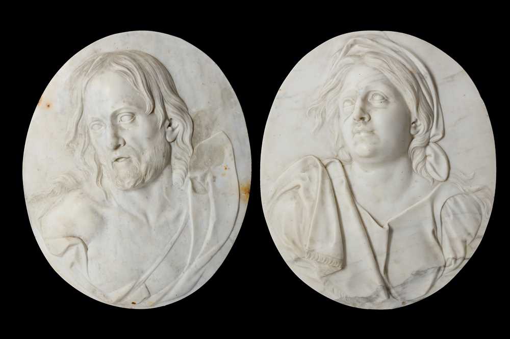 Lot 22 - A PAIR OF ITALIAN 18TH CENTURY MARBLE RELIEFS...