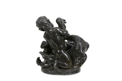 Lot 49 - AN 18TH CENTURY FRENCH LEAD MODEL OF TWO PUTTI...
