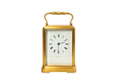 Lot 231 - A mid 19th century French gilt brass carriage clock signed Rollin Paris and Japy Freres