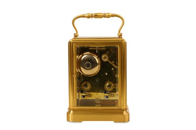 Lot 231 - A mid 19th century French gilt brass carriage clock signed Rollin Paris and Japy Freres