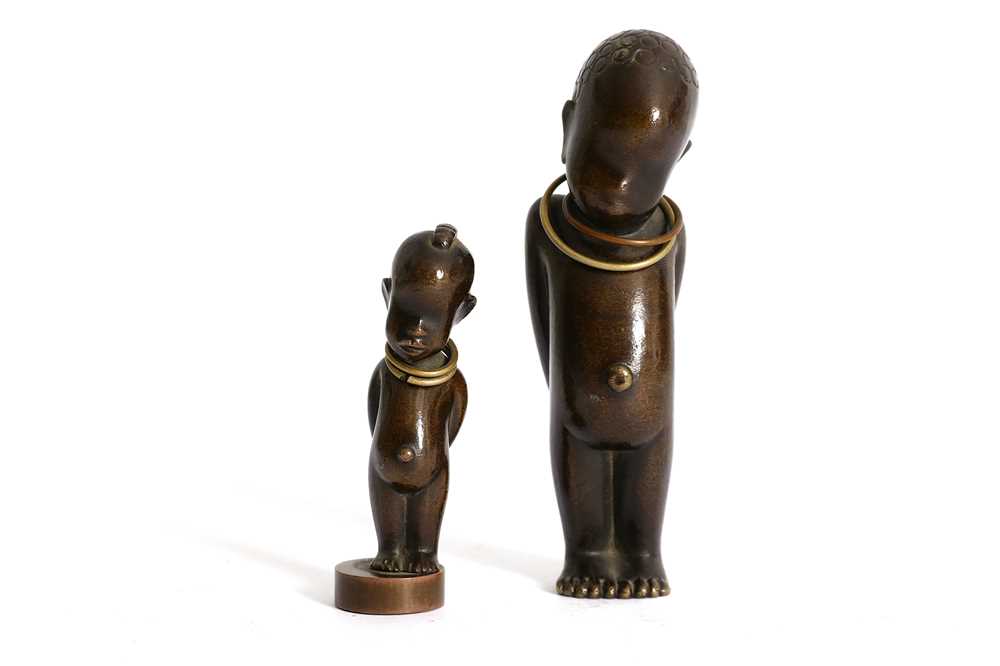 Lot 33 - HAGENAUER: A miniature dark patinated bronze...