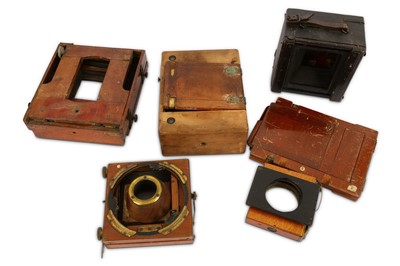 Lot 330 - A Collection of Mahogany and Brass Camera Parts