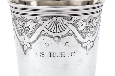 Lot 259 - A Louis XVI French silver late 18th century beaker, Paris 1781 by Jacques-Louis-Auguste Leguay (reg. 6th Sep 1779)