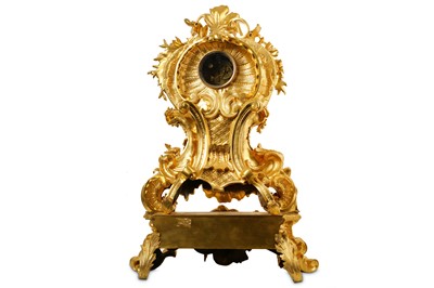 Lot 74 - AN EXTREMELY LARGE MID 19TH CENTURY FRENCH ROCOCO STYLE GILT BRONZE MANTEL CLOCK