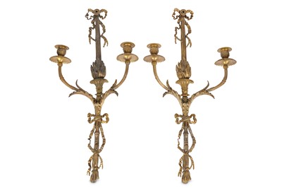Lot 399 - A pair of early 20th century gilt bronze wall...
