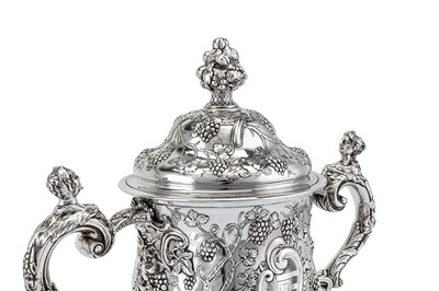 Lot 578 - A fine early George III sterling silver twin handled cup and cover, London 1760 by Charles Wright and Thomas Whipham