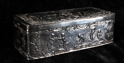 Lot 324 - A Victorian silver tobacco box - repousse...