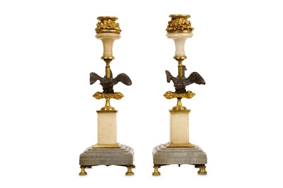 Lot 76 - A PAIR OF 19TH CENTURY GILT AND PATINATED...