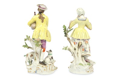 Lot 151 - A pair of Meissen figures, a shepherd and...