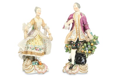Lot 150 - A pair of Staffordshire porcelain figures, a...