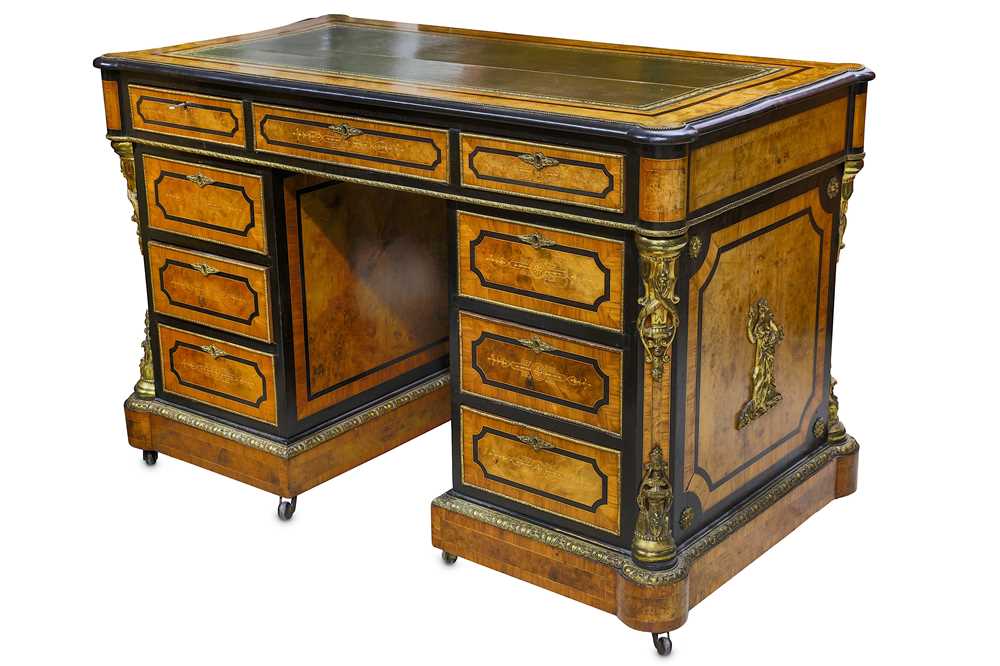 Lot 239 - A VICTORIAN BURR WALNUT, OLIVEWOOD AND...