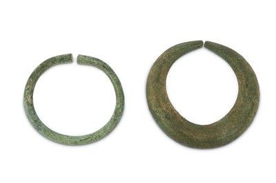 Lot 215A - AN ANCIENT BRONZE ANKLET AND A PENANNULAR BRACELET PROPERTY OF THE LATE BRUNO CARUSO (1927 - 2018) COLLECTION