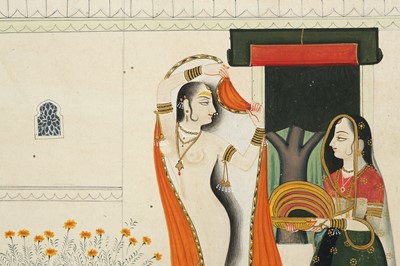 Lot 19 - A PAHARI-REVIVAL BATHING SCENE PROPERTY OF THE LATE BRUNO CARUSO (1927 - 2018) COLLECTION