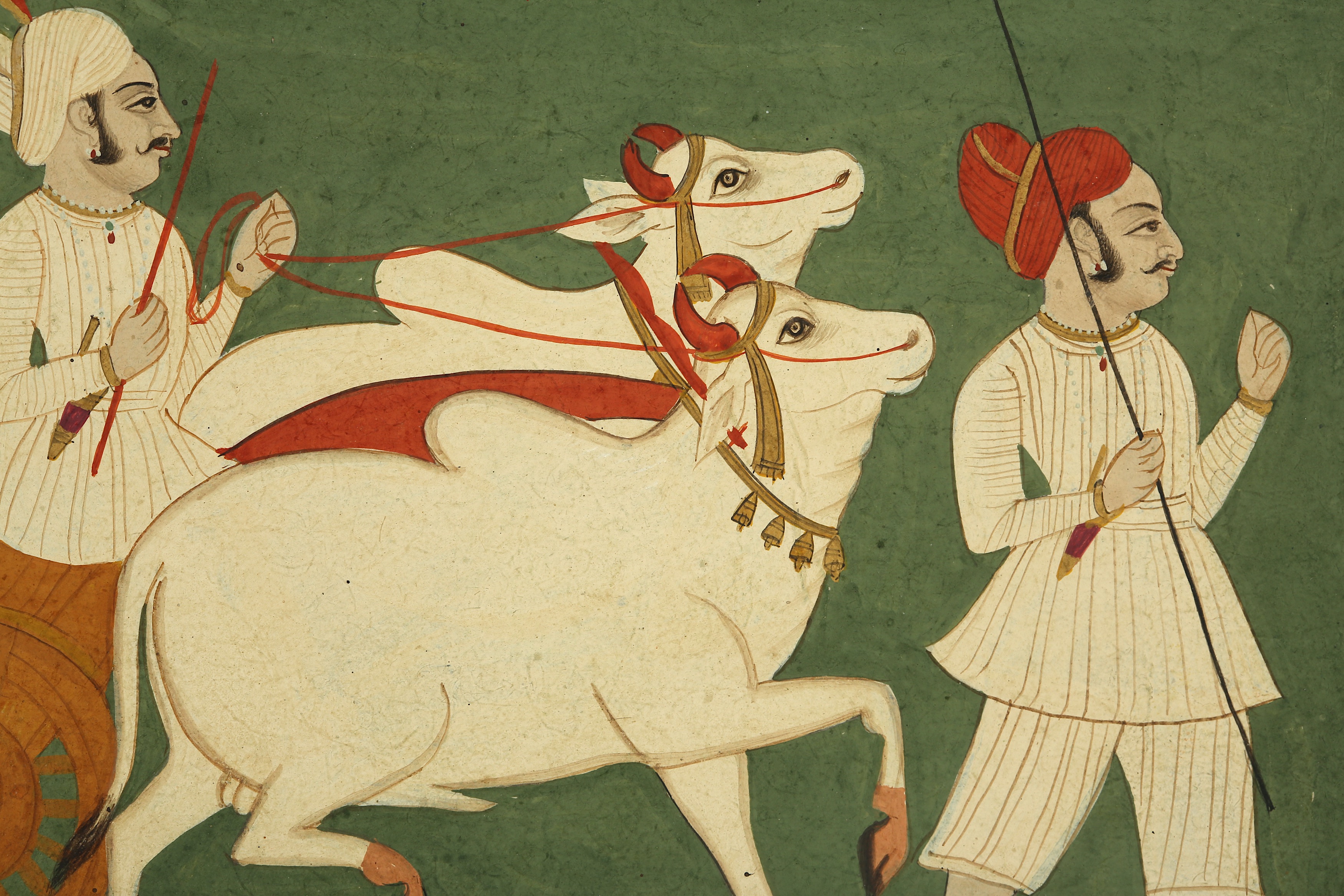 Lot 9 - A RAJPUT RULER ON A CART PULLED BY WHITE BULLS
