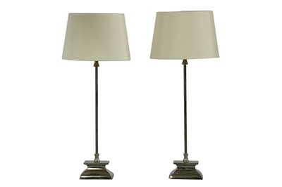 Lot 394 - A set of five Danish nickel plated table lamps