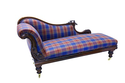 Lot 267 - A late Victorian mahogany chaise longue, the...