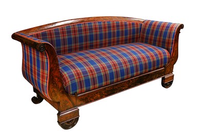 Lot 268 - A Regency mahogany sofa, upholostered in...