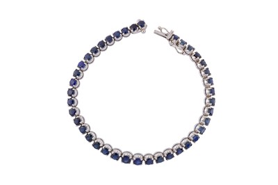 Lot 143 - A sapphire line bracelet