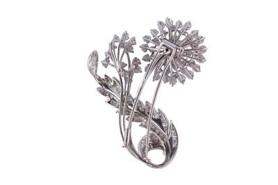 Lot 5 - A diamond flower brooch