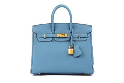 Lot 296a - Hermes Azure Blue Togo Birkin 25