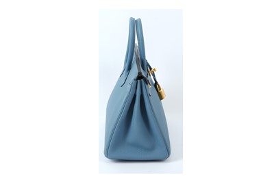 Lot 296 - Hermes Azure Blue Togo Birkin 25