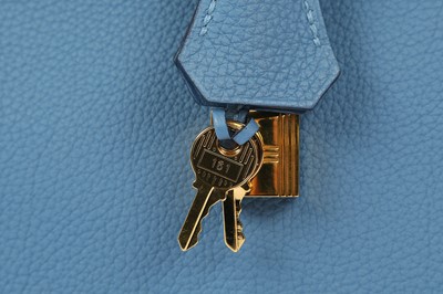Lot 296 - Hermes Azure Blue Togo Birkin 25