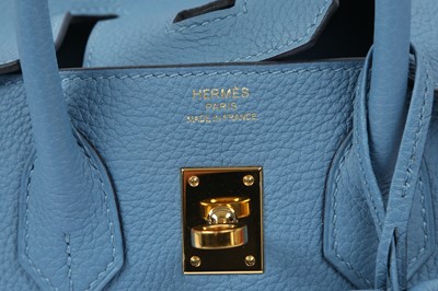 Lot 296 - Hermes Azure Blue Togo Birkin 25
