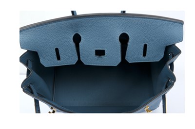 Lot 296 - Hermes Azure Blue Togo Birkin 25