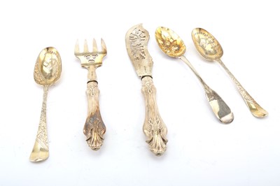 Lot 128 - A mixed group of sterling silver flatware,...