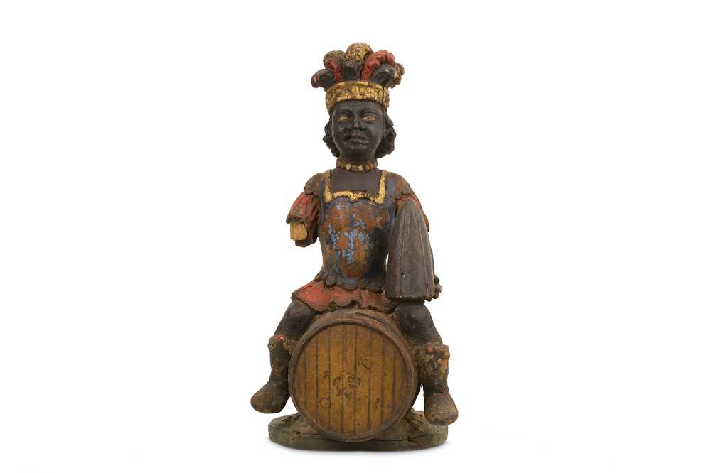 Lot 10 - A RARE 18TH CENTURY CARVED AND POLYCHROME...