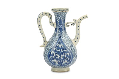 Lot 190 - *A SMALL BLUE AND WHITE POTTERY EWER