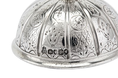 Lot 539 - A rare early Victorian sterling silver ‘Abercorn pattern’ table bell, London 1838 by Robert Garrard II (reg. 16th April 1818)