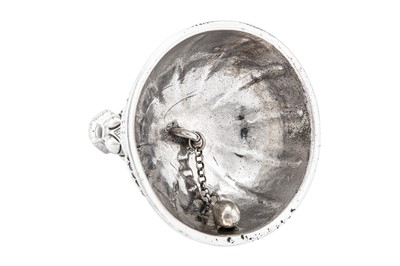 Lot 539 - A rare early Victorian sterling silver ‘Abercorn pattern’ table bell, London 1838 by Robert Garrard II (reg. 16th April 1818)