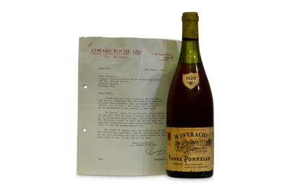 Lot 341 - Pierre Ponnelle Montrachet 1929 - Originally Owned by Sir Thomas Beecham  Burgundy