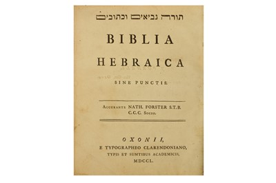 Lot 76 - Forster (Nathaniel).- Biblia, Hebrew