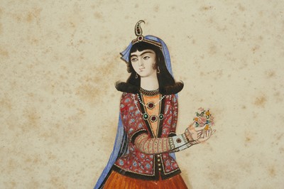 Lot 139 - *FOUR WATERCOLOURS OF QAJAR MAIDENS