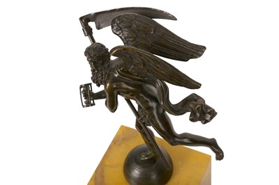 Lot 116 - AN EARLY 19TH CENTURY FRENCH EMPIRE PERIOD BRONZE AND SIENNA MARBLE FIGURE OF CHRONOS