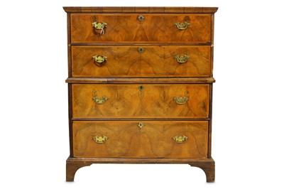 Lot 275 - A George II figured walnut chest on chest