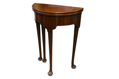 Lot 346 - A George II mahogany demi lune tea table of...