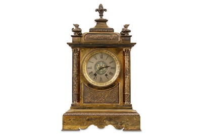 Lot 234 - A late 19th century French gilt and silvered bronze mantel
clock signed 'Maple Paris'