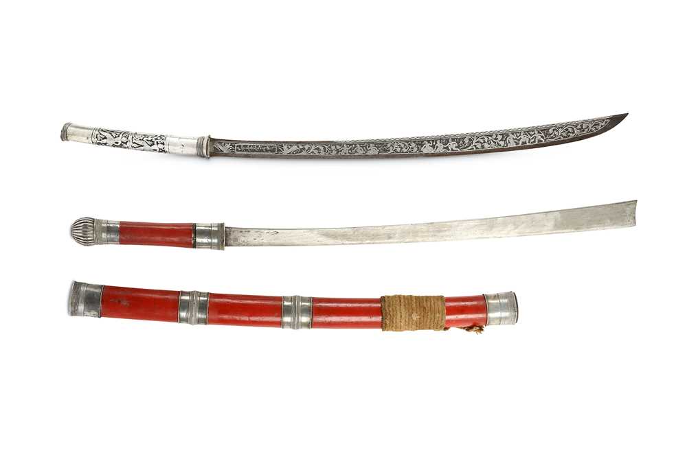 Lot 311 - TWO BURMESE DHA SWORDS