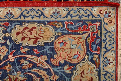 Lot 61 - AN EXTREMELY FINE PART SILK ISFAHAN RUG & VERY FINE CHINESE SILK RUG