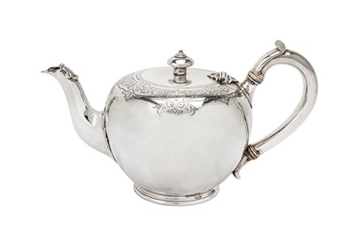Lot 483 - A Victorian sterling silver three-piece tea service, London 1869/70 by John Samuel Hunt and Robert Roskell
